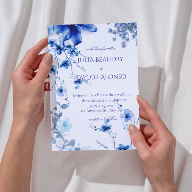 Elegant Blue Rose Wedding Invite (Creator Uploaded)