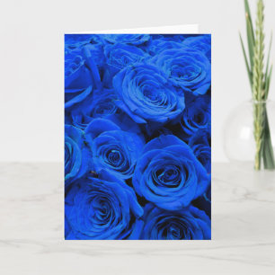 Elegant blue roses blue flowers blue floral card