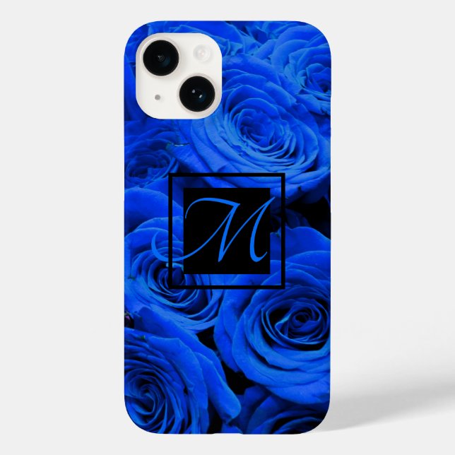 Elegant blue roses blue flowers blue floral Case-Mate iPhone case (Back)