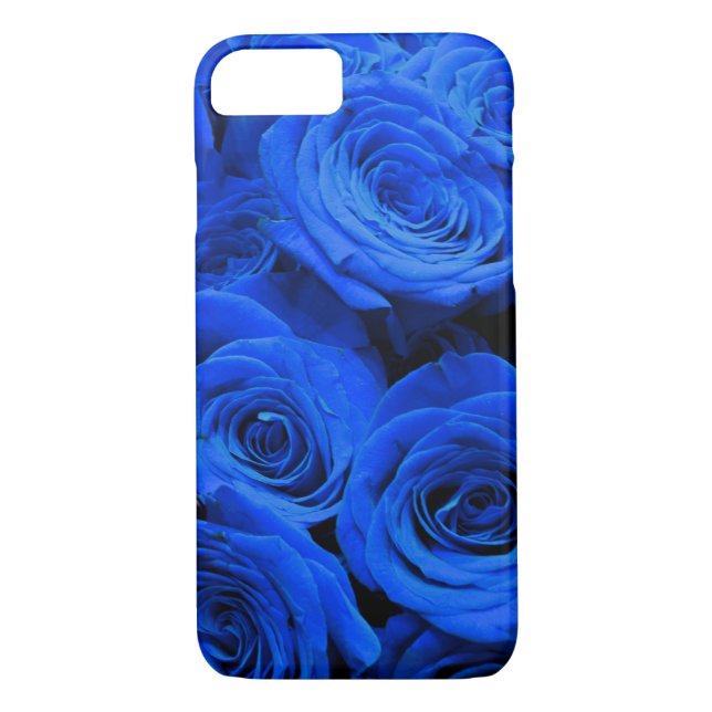 Elegant blue roses blue flowers blue floral Case-Mate iPhone case (Back)