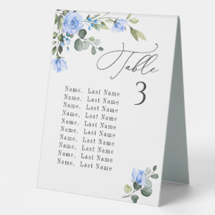 Elegant Blue Roses Eucalyptus Seating Chart