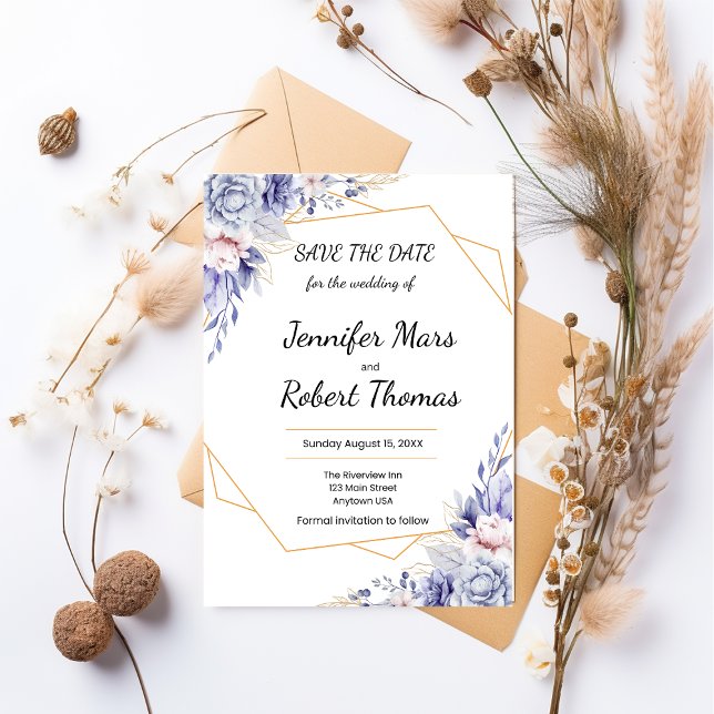 Elegant Blue Roses Save The Date (Creator Uploaded)