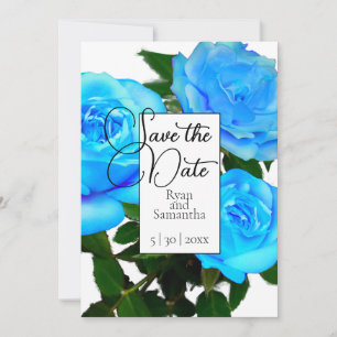 Elegant Blue roses teal roses  Save The Date