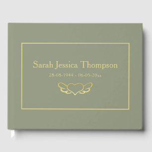 Elegant Blue & Sage Book of Condolence