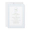 Elegant Blue & Sage Monogram Wedding Invitation