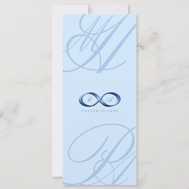 Elegant Blue Sapphire Infinity Hand Clasp Wedding Invitation (Front)
