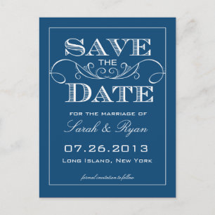 Elegant Blue Save the Date Announcement