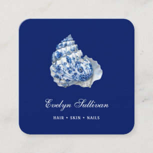 Elegant blue seashell logo business card