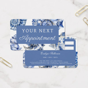 Elegant blue seashells appointment card