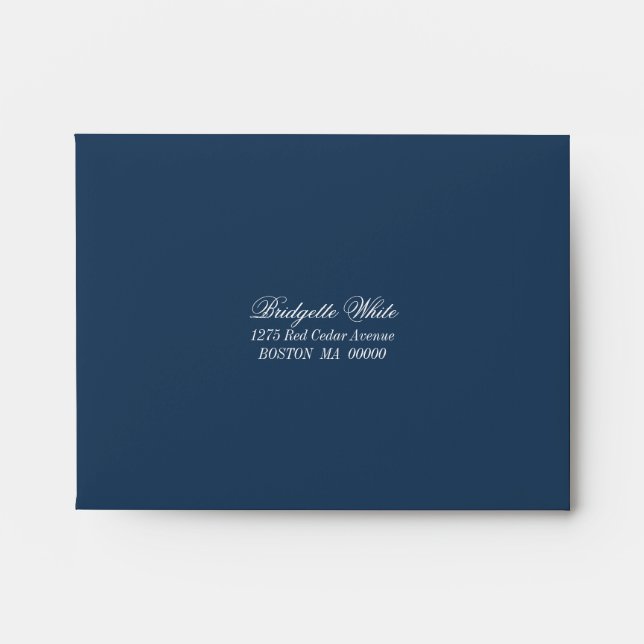 Elegant Blue Self Addressed Envelope (Front)