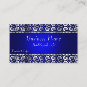 Elegant Blue & Silver Business Card