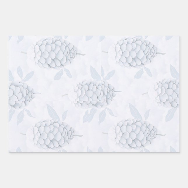 Elegant Blue & Silver Christmas Wrapping Paper (Front)