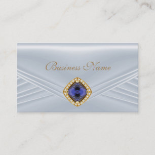 Elegant Blue Silver Diamond Jewel Business Card