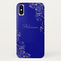 Elegant Blue Silver Swirls Custom Script