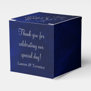 Elegant Blue Silver Wedding Favour Box