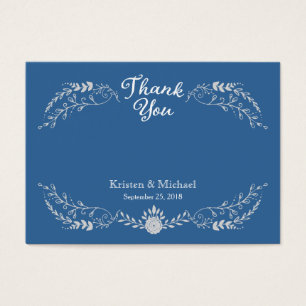 Elegant Blue & Silver Wreath Monochromatic Wedding