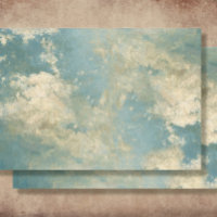 Elegant Blue Skies Clouds Impressionist Decoupage