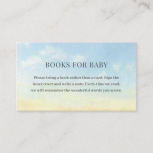 Elegant Blue Sky Clouds Baby Shower Books For Baby Enclosure Card