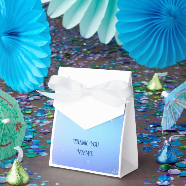 Elegant Blue Sparkle Design for Wedding Invites & Favour Box (Party)