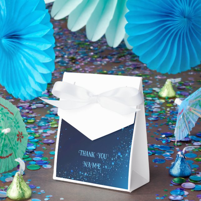 Elegant Blue Sparkle Design for Wedding Invites & Favour Box (Party)
