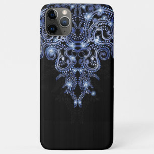 Elegant Blue Sparkly Swirl iPhone 4 Case