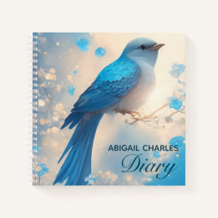 Elegant blue sparrow diary notebook