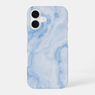 Elegant Blue Stone Marble Pattern iPhone 16 Case