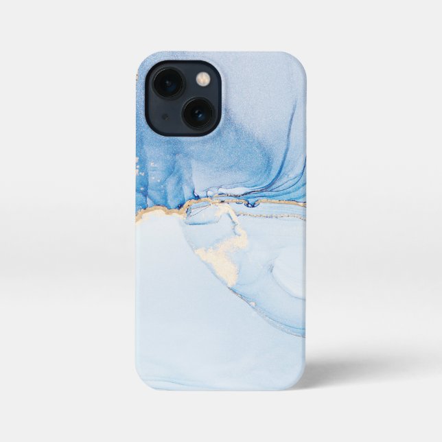 Elegant Blue Stone Marble Pattern iPhone Case (Back)