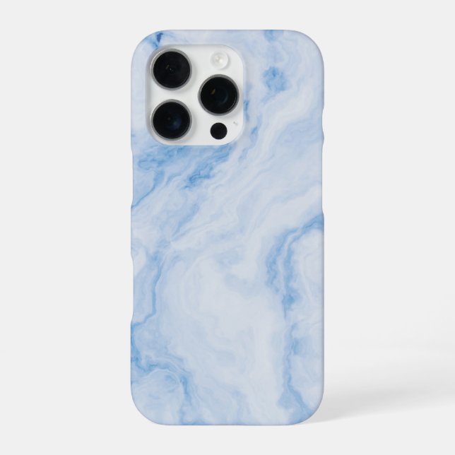  Elegant Blue Stone Marble Pattern iPhone Case (Back)