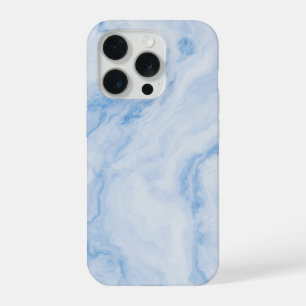 Elegant Blue Stone Marble Pattern iPhone 15 Pro Case