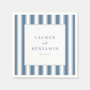 Elegant Blue Striped Formal Napkin
