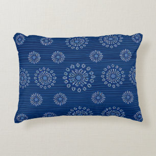 Elegant Blue Sunmica Texture with Floral Pattern Decorative Cushion