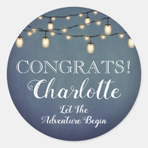 Elegant Blue Surprise Retirement Party  Classic Round Sticker