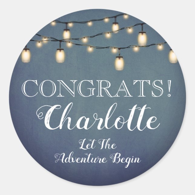 Elegant Blue Surprise Retirement Party  Classic Round Sticker (Front)