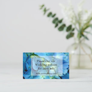 Elegant blue teal floral hydrangeas blue roses enclosure card