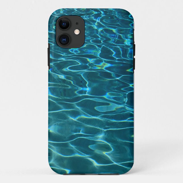 Elegant blue teal water pattern ocean lake waves Case-Mate iPhone case (Back)