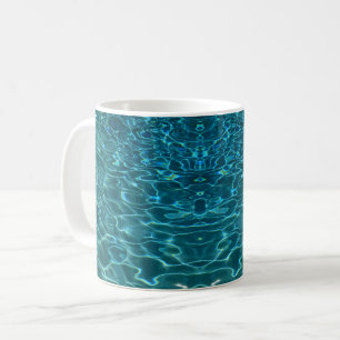Elegant blue teal water pattern ocean lake waves coffee mug