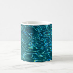 Elegant blue teal water pattern ocean lake waves coffee mug