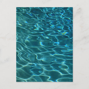 Elegant blue teal water pattern ocean lake waves postcard
