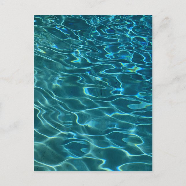 Elegant blue teal water pattern ocean lake waves postcard (Front)