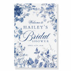 Elegant Blue Toile Chinoiserie Bridal Shower Sign