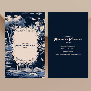 Elegant Blue Toile De Jouy Business Card
