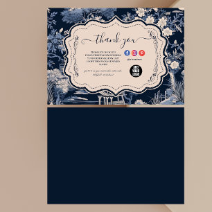 Elegant Blue Toile De Jouy  Thank You Card