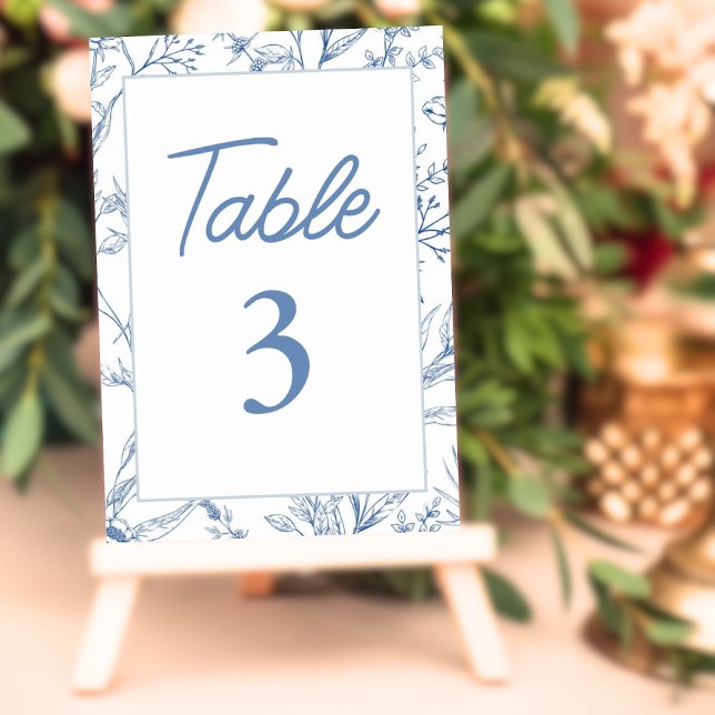 Elegant Blue Toile French Floral Table Numbers (Elegant Blue Toile French Floral Table Numbers)