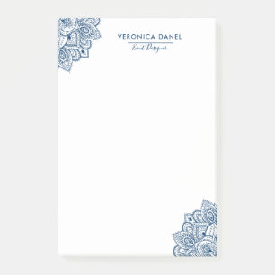 Elegant Blue Tribal Mandala Lace Design Post-it Notes