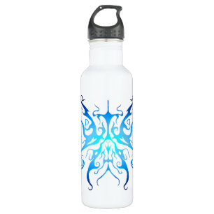 Elegant Blue Tribal Mask Abstract Design 710 Ml Water Bottle