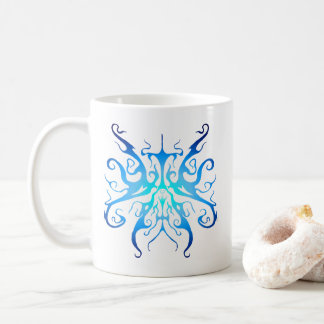 Elegant Blue Tribal Mask Abstract Design Coffee Mug