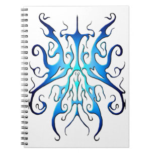 Elegant Blue Tribal Mask Abstract Design Notebook