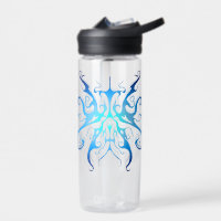 Elegant Blue Tribal Mask Abstract Design