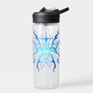 Elegant Blue Tribal Mask Abstract Design Water Bottle